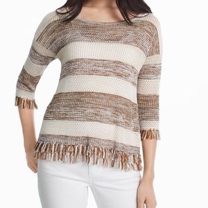 White House Black Market Fringe Pullover Sweater M